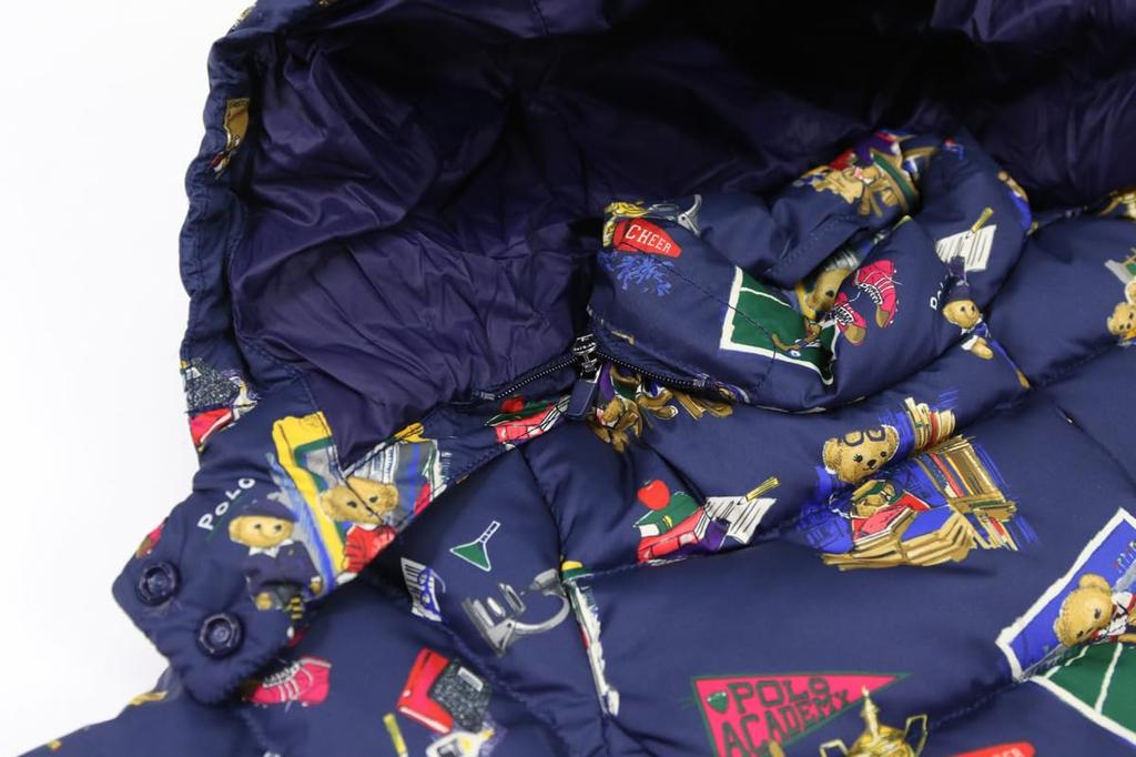 POLO RALPH LAUREN Baby Polo Bear Down Size 9M Girls' Multi-Print Jacket/Parka, (Product Code 01010059)