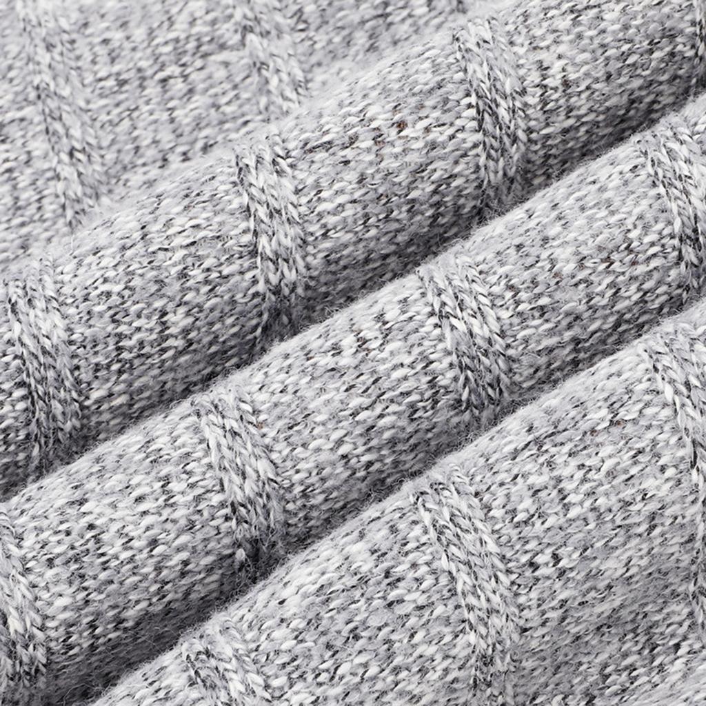 Men's Plush Long Sleeve Pullover Half Zip Knit Sweater Men's Warm Sweater