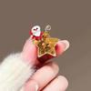 Sparkling Rhinestone Christmas Tree Brooch Faux Pearl Inlaid Fashion Holiday Pin for Scarf Bag Clothing Decor