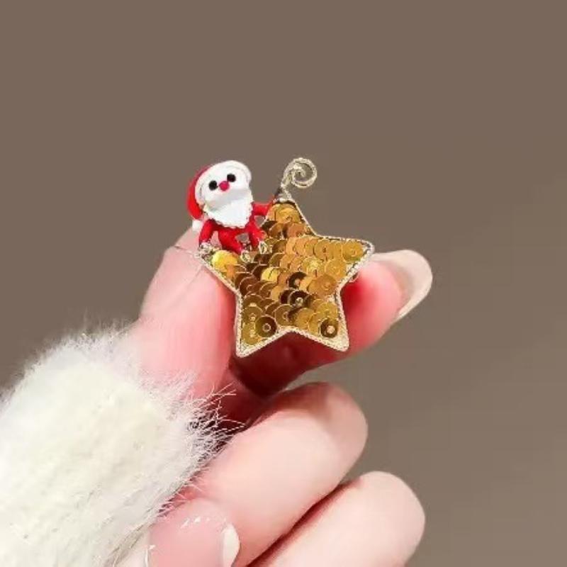 Sparkling Rhinestone Christmas Tree Brooch Faux Pearl Inlaid Fashion Holiday Pin for Scarf Bag Clothing Decor