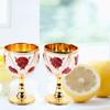 2pcs Silver White Blue Metal Embossed Wine Glass Alloy Retro Metal Wine Cup Home Decor