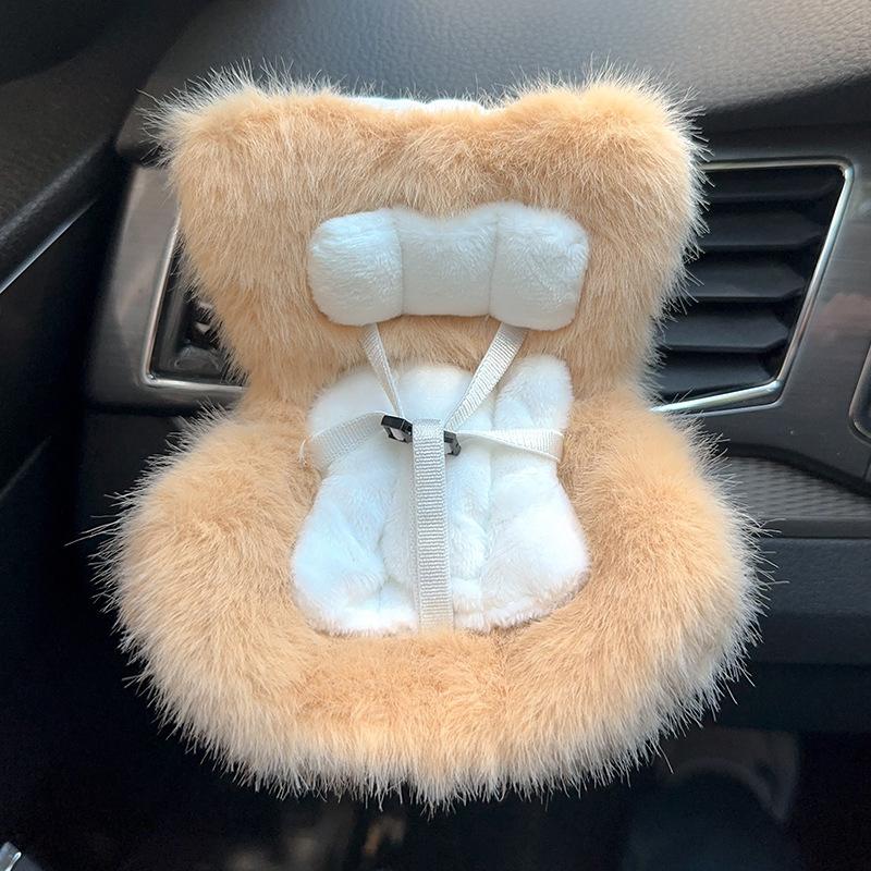 Labubu Barnesete 17cm Kawaii Plysj Sikkerhetssete Bil Luftuttaksdekorasjon Kawaii Anime Dukke Bilinteriørdekor Kreative Gaver