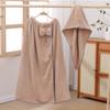 Damen-Bademantel-Set mit niedlicher Schleife, schnell trocknend, Spa-Wraps und Duschhaube