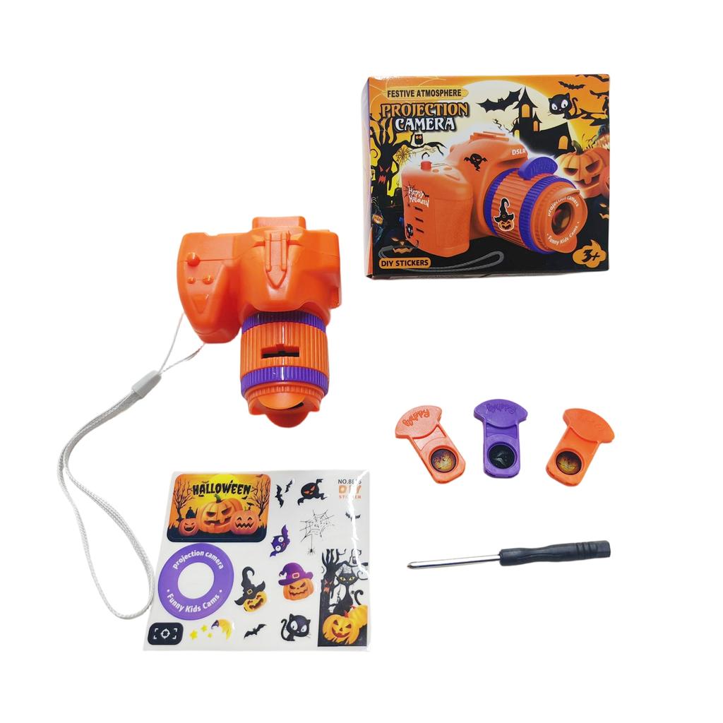 Projection Camera,24 Different Halloween Theme Pattern Slide Projection Torch Pumpkin Ghosts Mummy Bats For Children Gifts Party Supplies