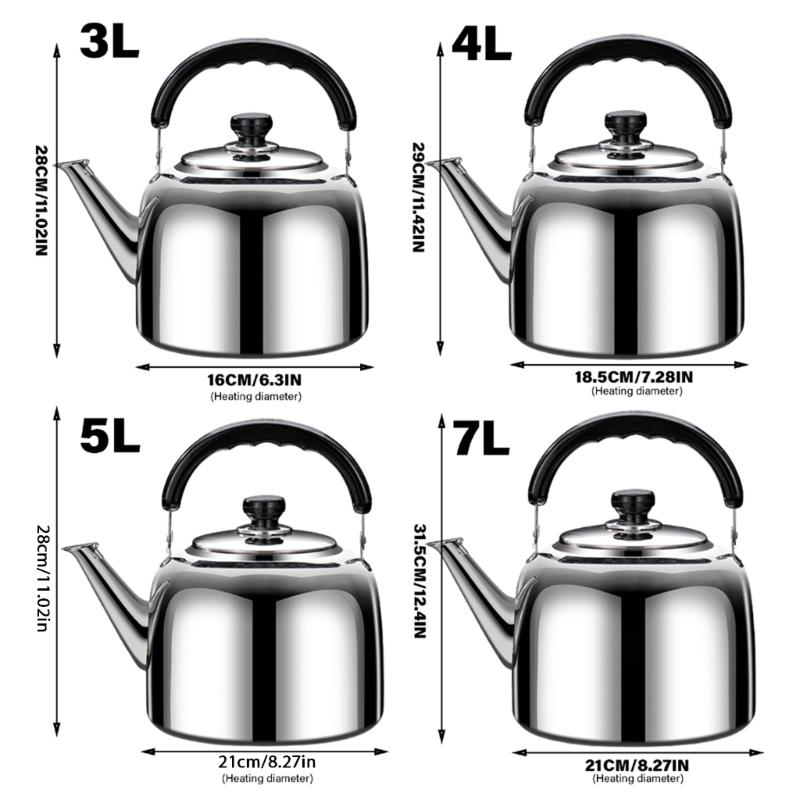 Multipurpose Stovetop Water Kettle Whistling Teapot for Induction Gas and Electric Stove Stainless Steel Water Boiler
