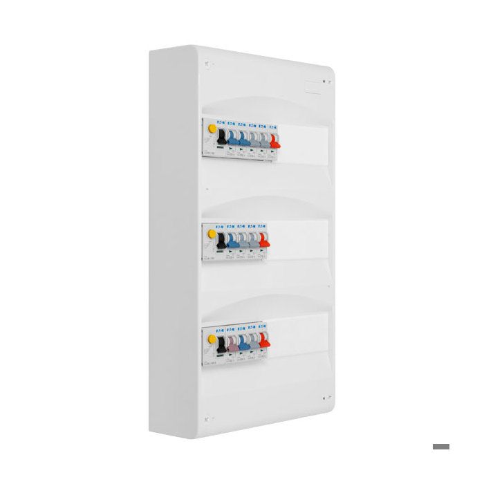 Tableau Électrique - EATON - 3 Rangées - 13 Disjoncteurs - Blanc - Intérieur
