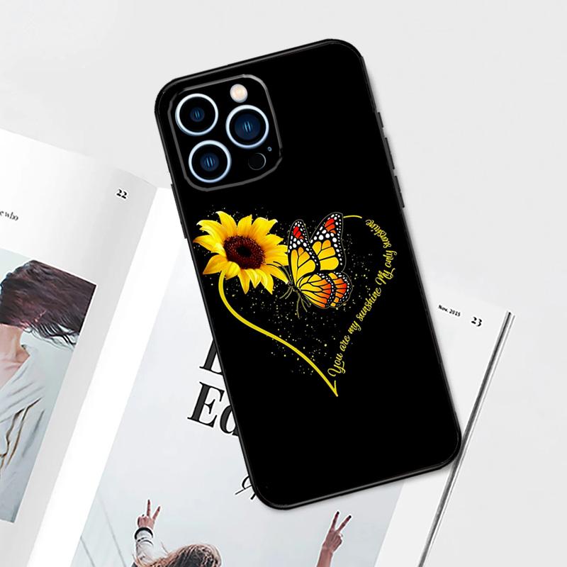 Schöne gelbe Sonnenblumenhülle für iPhone 17 Pro Max 14 13 12 11 15 16 Pro Max mini 16 Plus 16e 17 Air Handyhülle