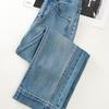 Women's Light Blue High-Waisted Slim-Fit Straight-Leg Jeans - Spring 2025, Pear-Shaped Slimming, Versatile Design