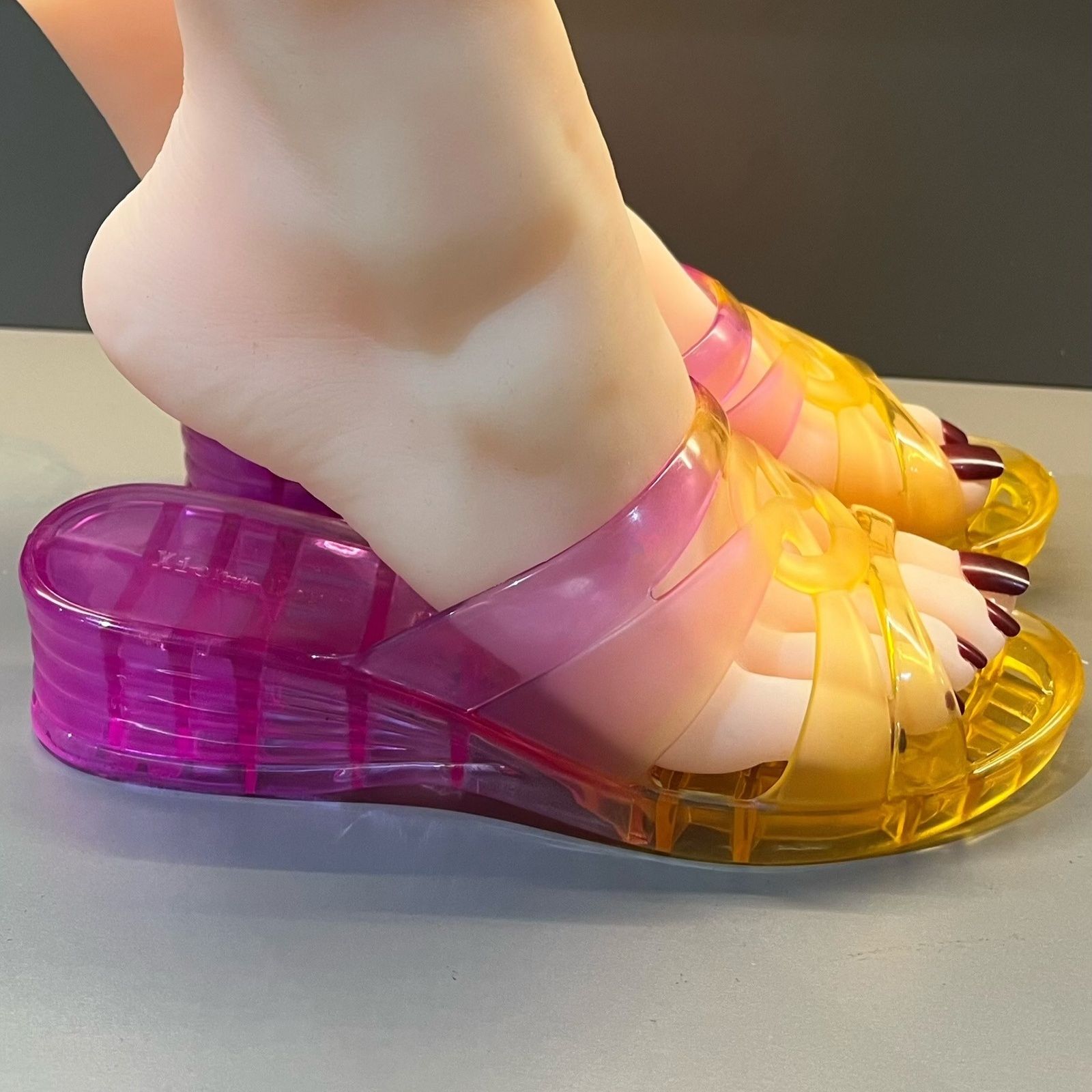 

Fashion Woman Slippers Jelly Sandals Luxury Slides Transparent Shoes for Women Clear Wedge Heel Flip Flops High Quality 2024 Trend Shoe 36