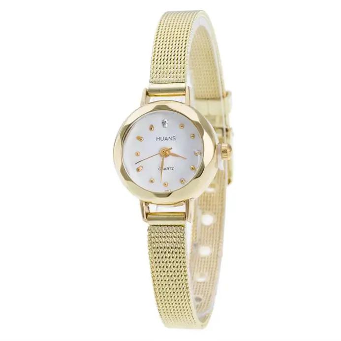Reloj de pulsera de malla de acero inoxidable para mujer, reloj de tendencia para mujer, caja de acero inoxidable, clásico, plateado, sencillo, reloj para mujer