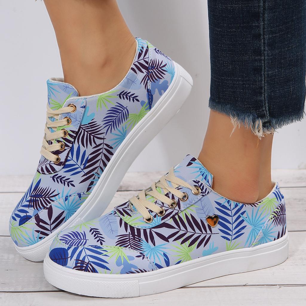 Women's Casual Flat Bottomed Lace Up Canvas Shoes