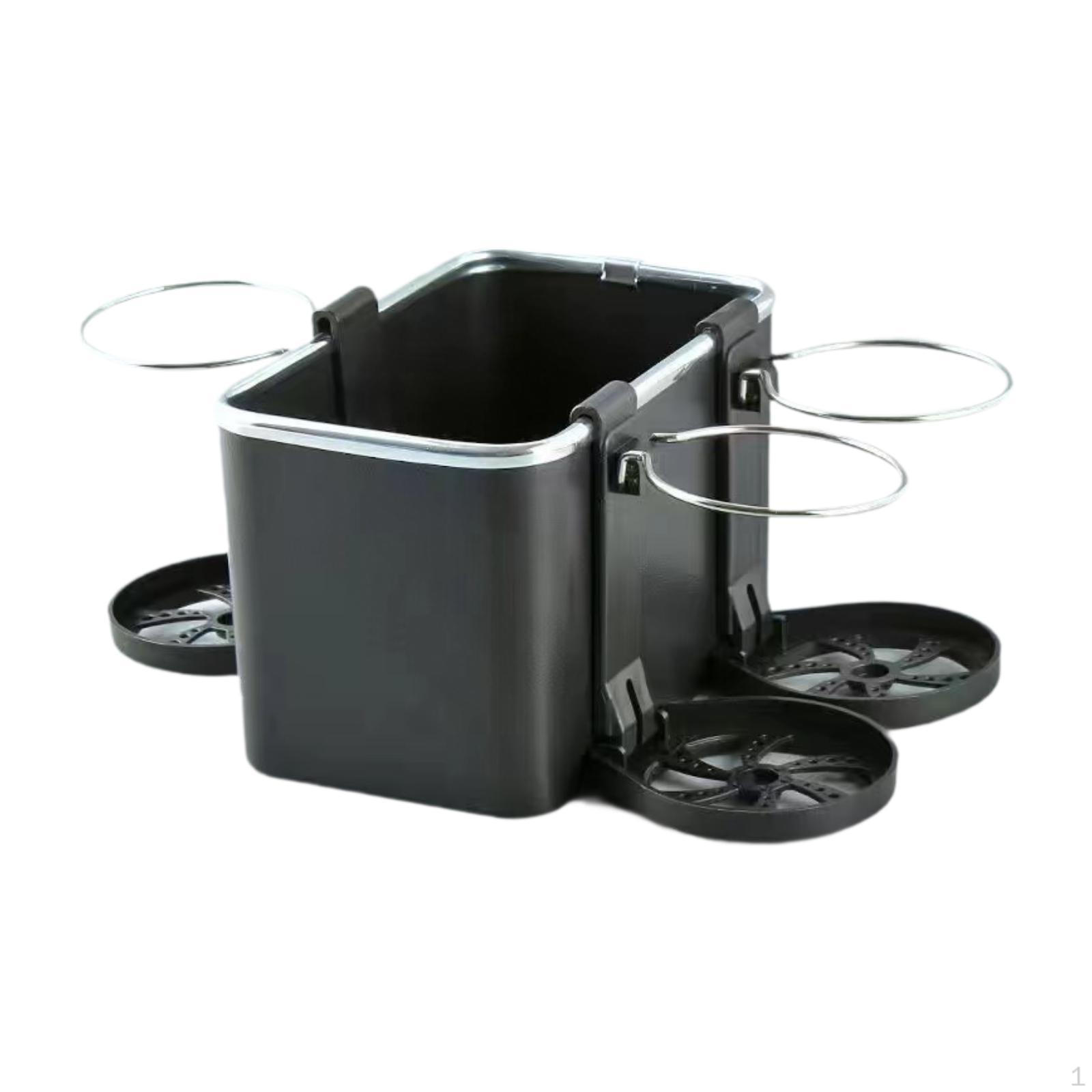 

Автомобильный подлокотник, ящик для хранения, центральный органайзер, держатель для салфеток с 3 подстаканниками чёрный