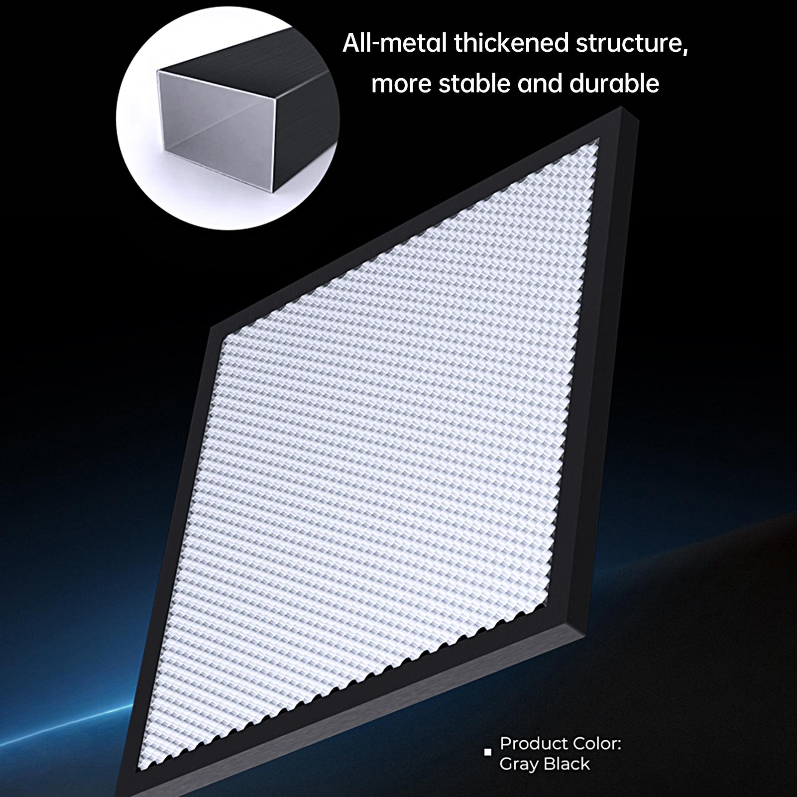 

Creality Лазерный гравер Сотовая рабочая поверхность Верстак 235x235 мм Алюминиевая панель Платформа для лазерного станка серебряный