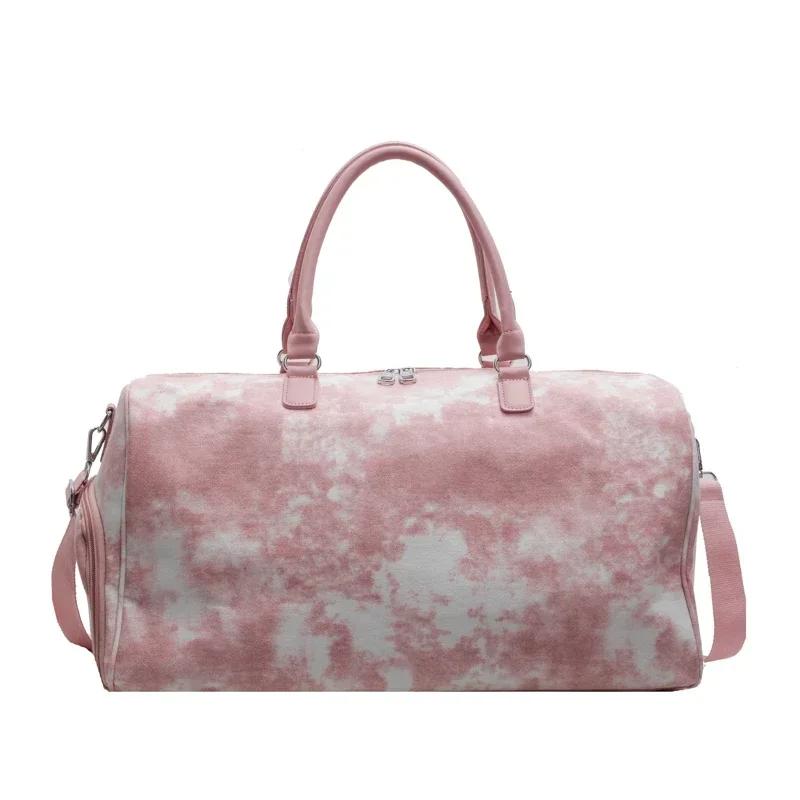 Filo da Cucito Casual Colori Solidi Borsoni da Viaggio Tela di Alta Qualità Moda Grande Capacità Cerniera Borse a Spalla da Donna