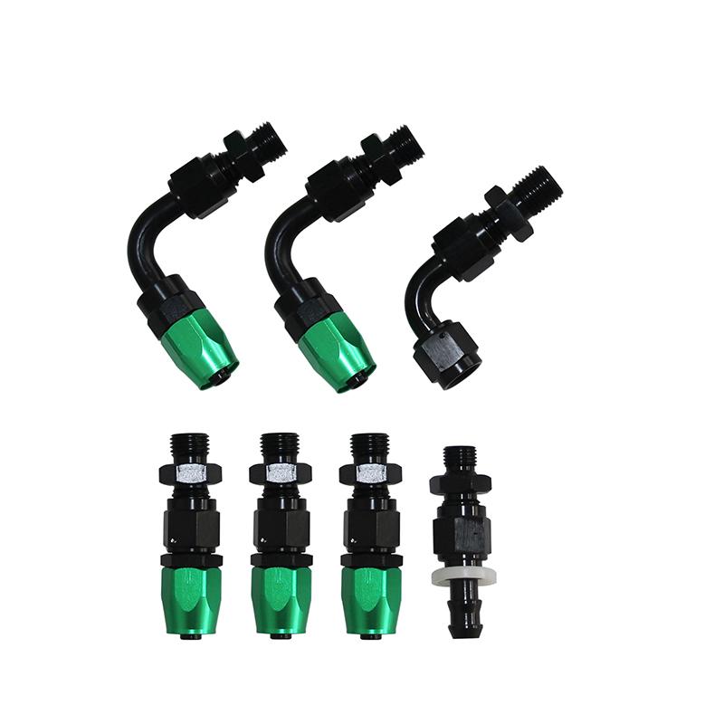 Universal Adjustable Fuel Pressure Regulator Oil 100psi Gauge AN 6 Fitting End-Black