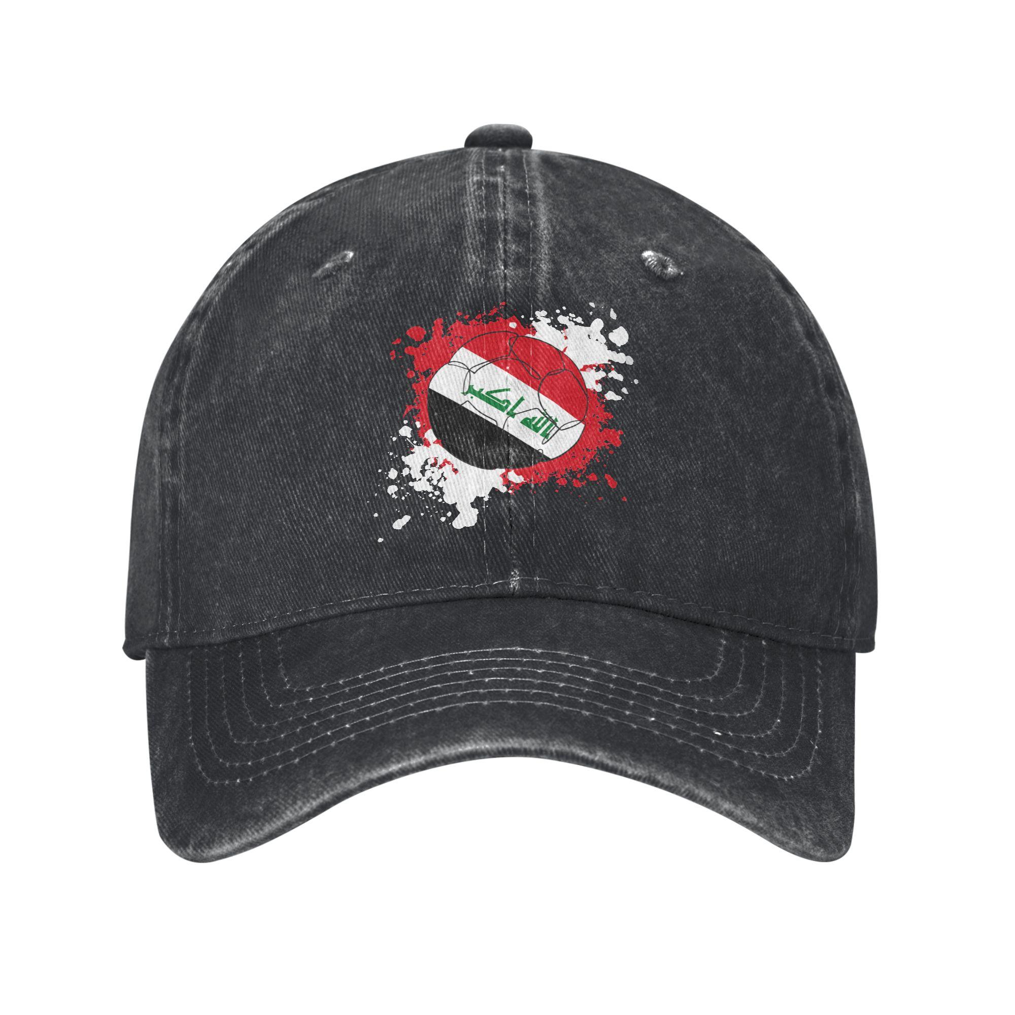 Iraq Flag Print Caps for Unisex Women Cotton  Trucker Hat Lerisure Wear Baseball Cap Adjustable Adjustable