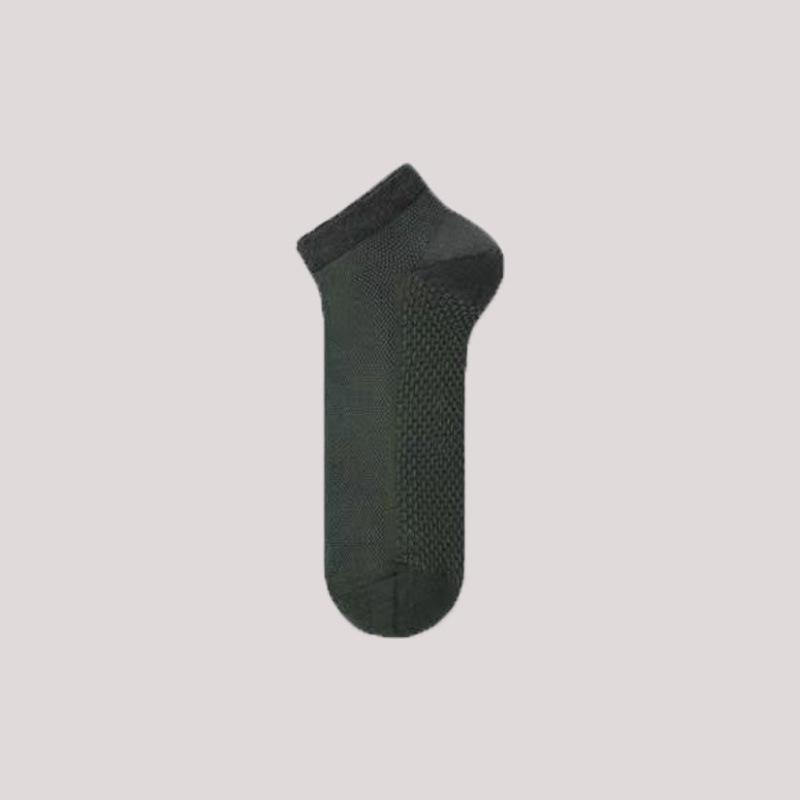 

Мужские летние носки-лодочки из дышащей сетки — дезодорирующие, впитывающие пот, повседневные и деловые стили темно-зеленого