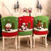 Chair 3d Christmas Cover Home Dining Seat Decor Party Reindeer Santa Snowman