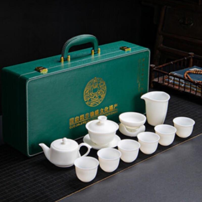 Tuopai 11-Piece Matte Jade White Porcelain Tea Set