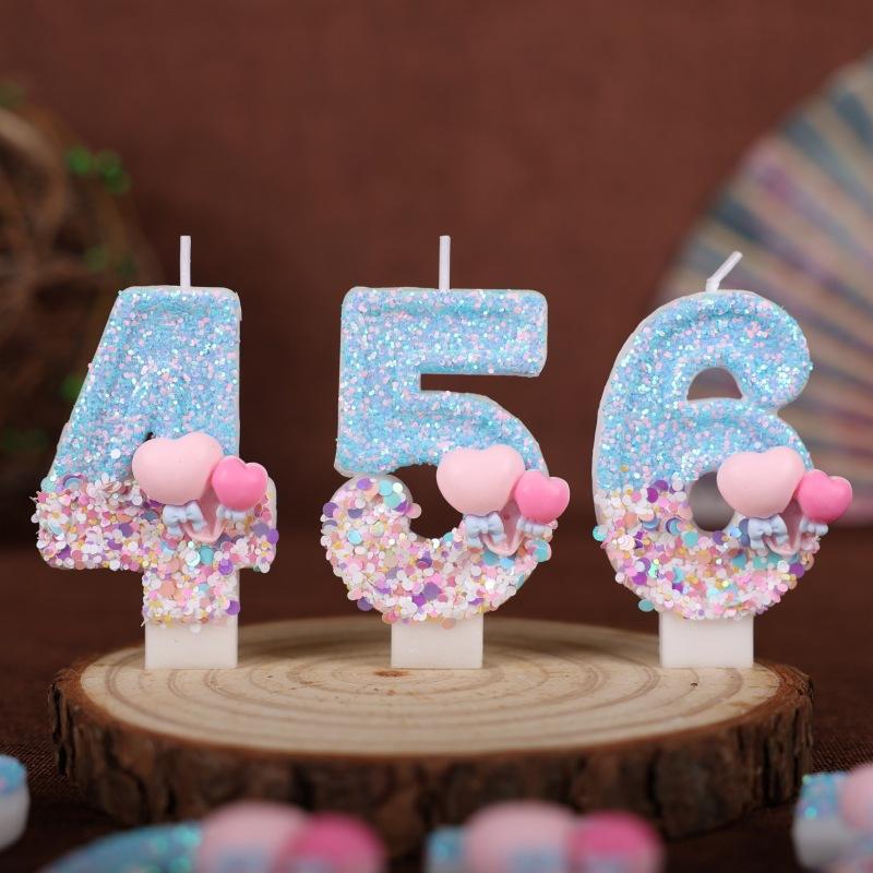 Creative Balloon Numbers Birthday Candles Cake Decoration Party Holiday One Year Old Handmade Candles 0-9