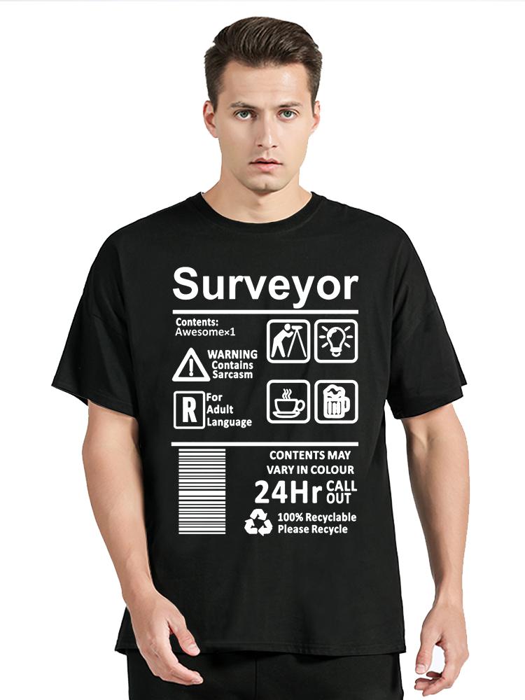 

Things To Do For A Land Survey TShirts Sarcastic Surveyor Streetwear Casual Mens Clothing Oversized T Shirt Cotton Tshirt Tops S разноцветный