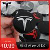 Car Sticker Tesla 4PCS 56mm Car Wheel Center Hub Caps Tire Rim Cover Replacement Decora Auto Accessories For Tesla Model 3 Model