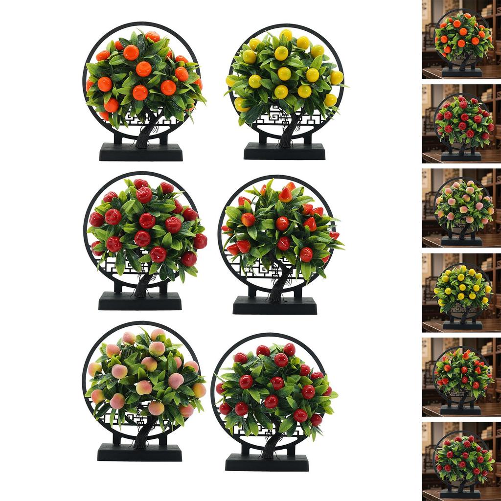 Künstlicher Obstbaum Chinesischer Stil Fake Bonsai Ornament ABS Material für Büro Heimdekoration