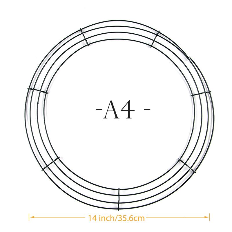 Round Hoop Diy Christmas Wire Wreath Frame Wall Hanging For Wedding Valentines