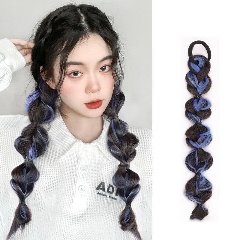 Ponytail Wigs Korean Style Colorful Braid Wig Women'S Hair Accessories