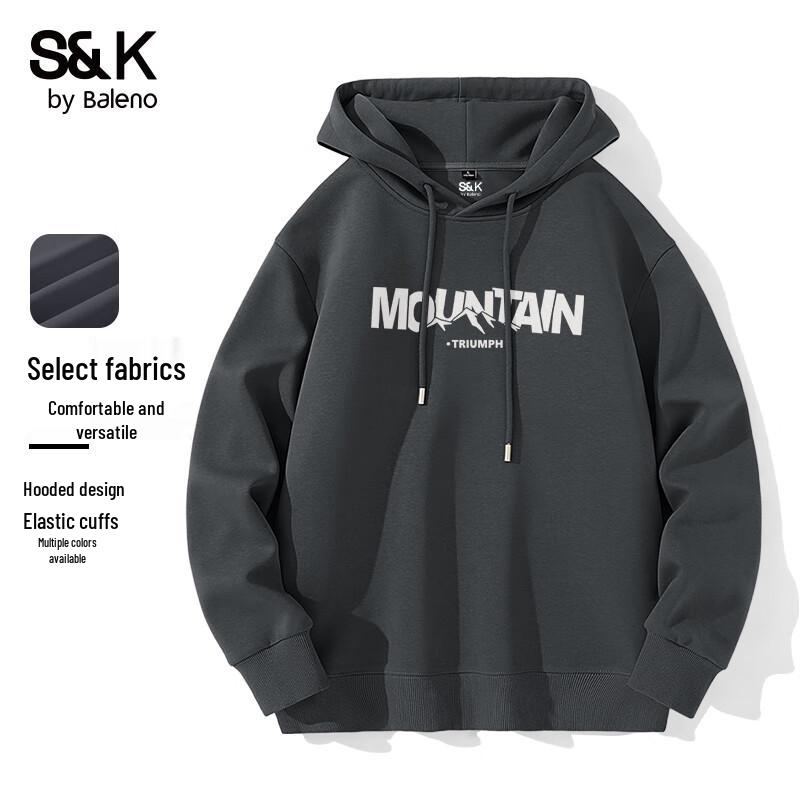 

Baleno Men s S&K Series Hooded Sweatshirt with Mountain Peak Text Print M