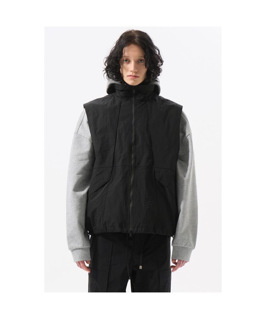 Customellow Black Highneck Vest Cwuas25113Bkx