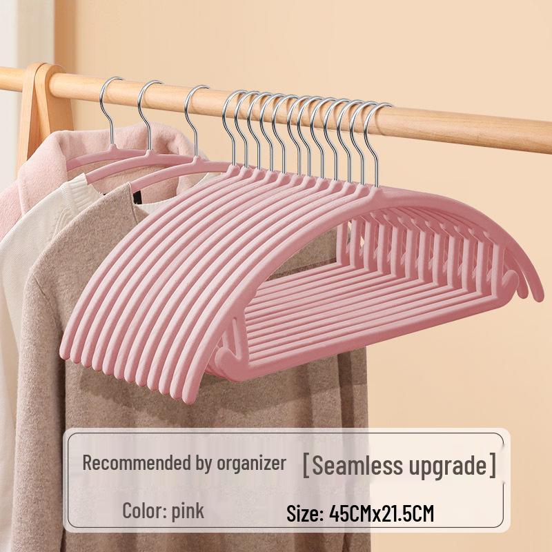 

Нескользящая полукруглая флокированная вешалка: Компактный, поддерживающий плечи, не оставляющий следов органайзер для одежды и сушилка розовый