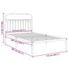 Metal Bed Frame with Headboard White 107x203 cm