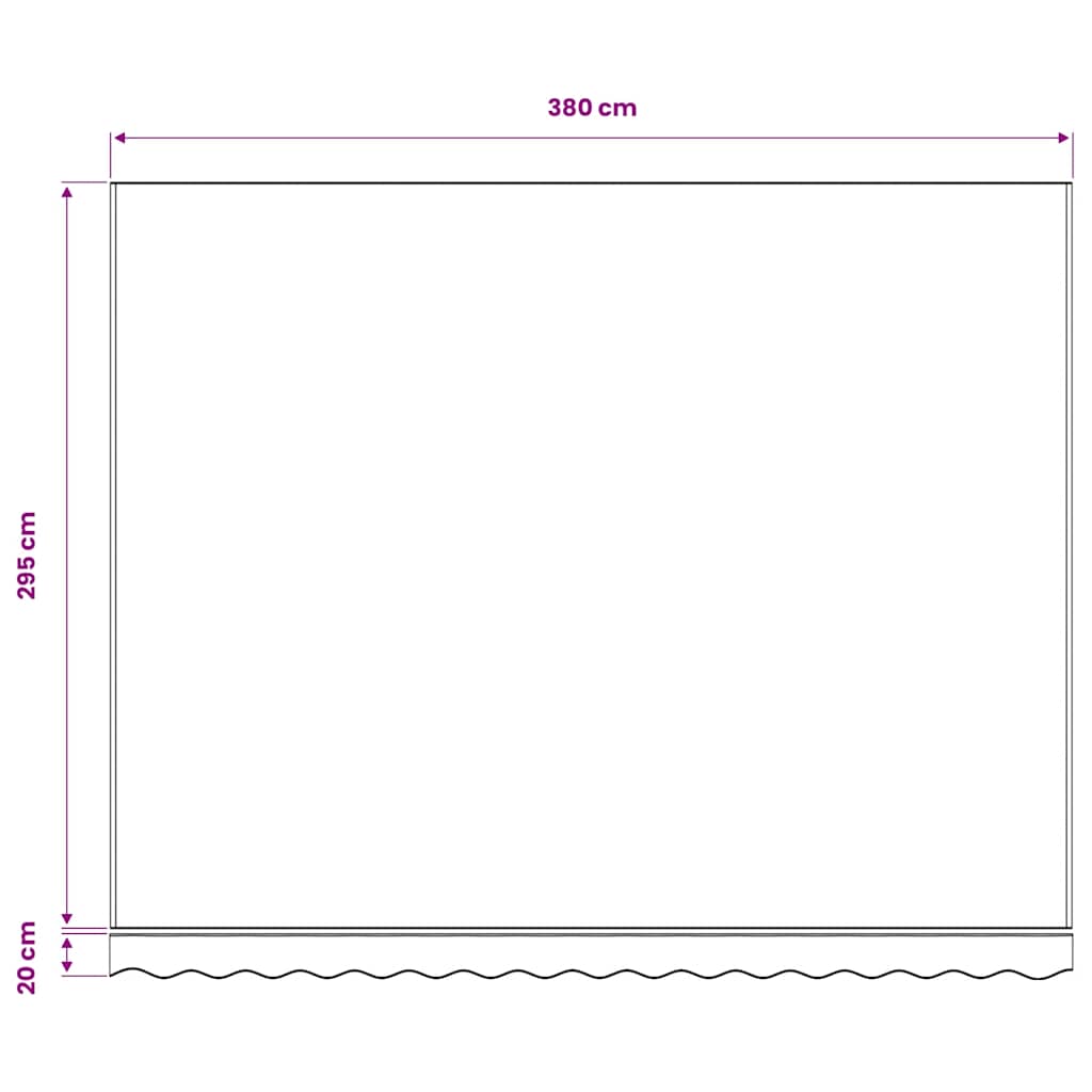 vidaXL Ersatzstoff für Markise Blau und Weiß 380x295 cm Polyester