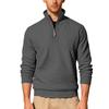 Men's Long-Sleeved Half-Zip Sweatshirt with Twill Jacquard Ribbed Trim