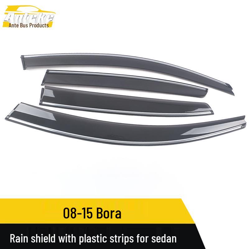 08-15 Bora Rain Deflectors with Bright Trim and Sun Visor Decoration Stickers for Exterior