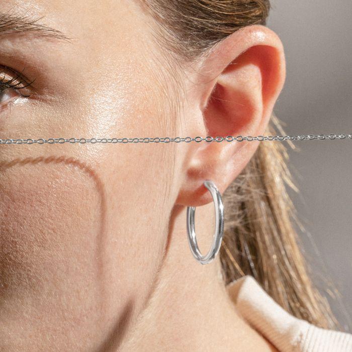 Orecchini - LUXENTER - Basem - Argentato - Diametro 20,5 mm - Larghezza 2,5 mm
