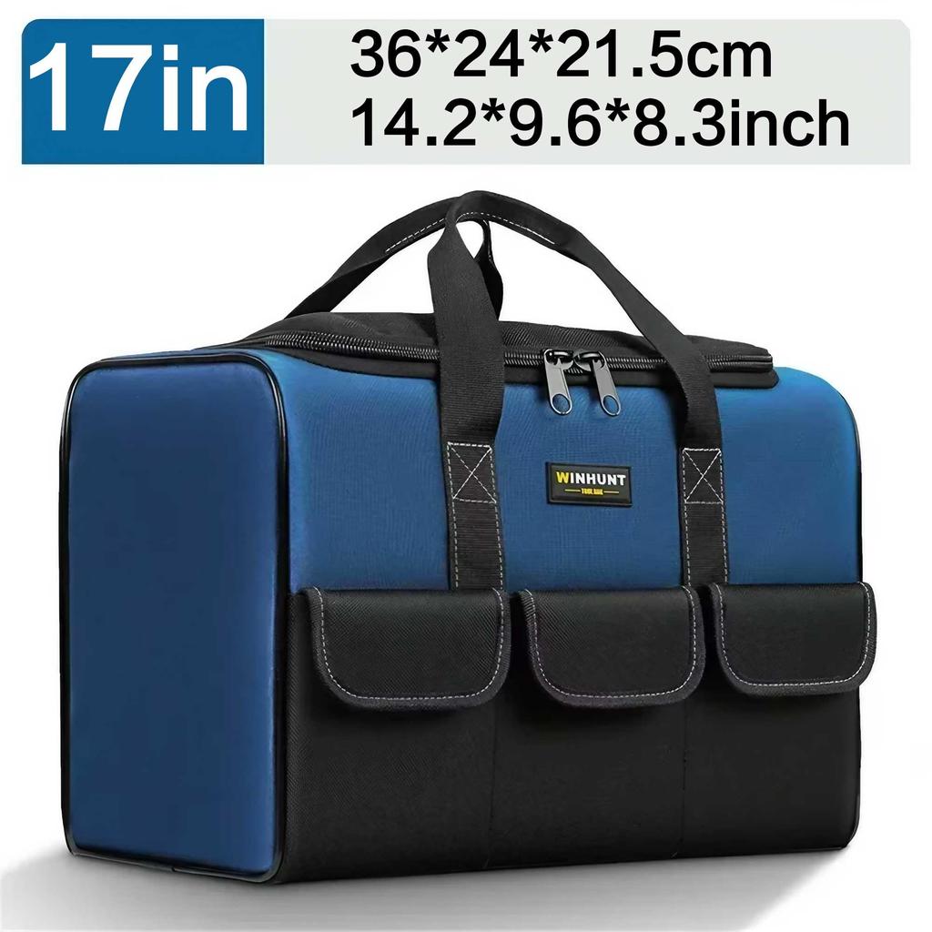 Mouth Heavy Duty Tool Bag with Reinforced Bottom Multi Compartment Storage Large Capacity Organizer for Construction Site Tools
