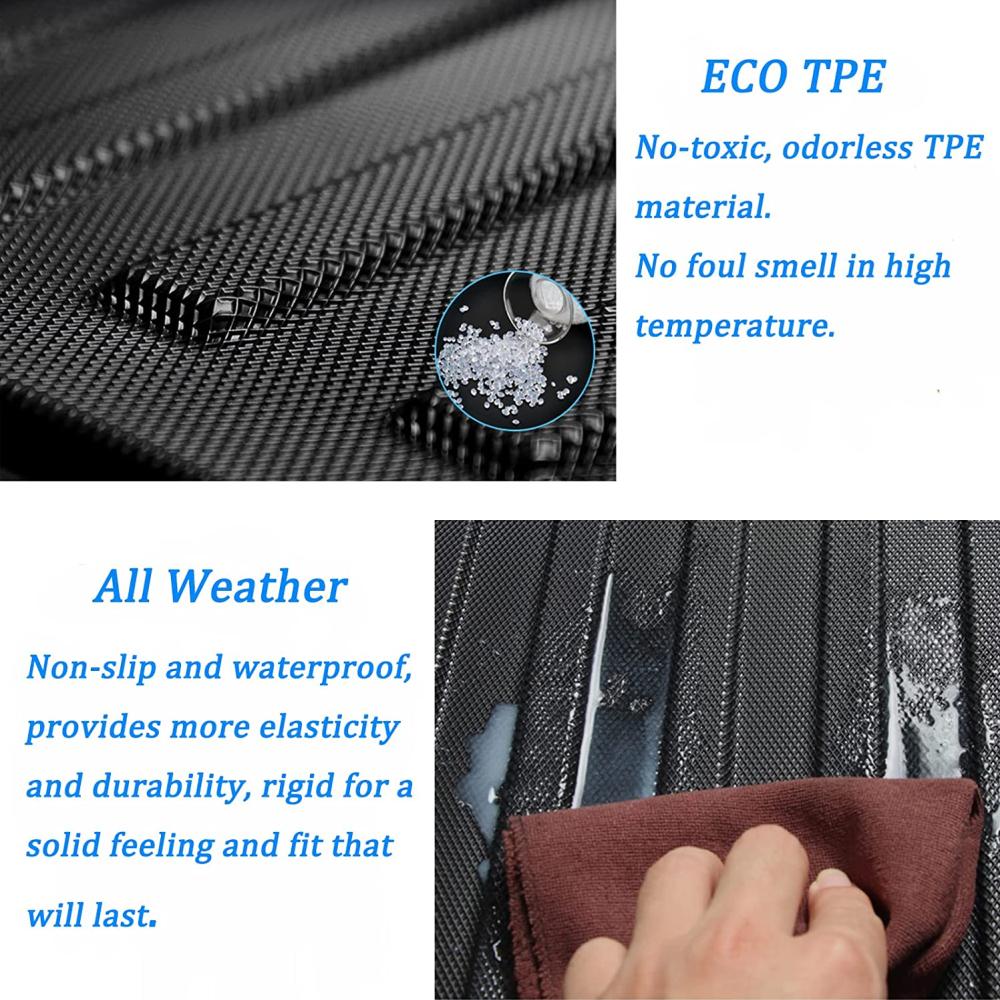 BAFIRE 3D TPE Fußmatten für Ford Mustang Mach-E 2025-2025 Kundenspezifische Kofferraum-Rückenlehnenmatte Laderaummatte Wasserdichte Allwetter-Teppiche