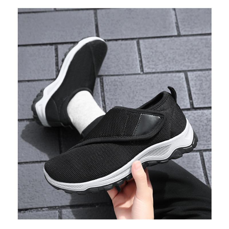 Women's Breathable Casual Slip-On Traditional Cloth Shoes, Velcro-Strap Senior Comfort Soft-Soled Footwear.