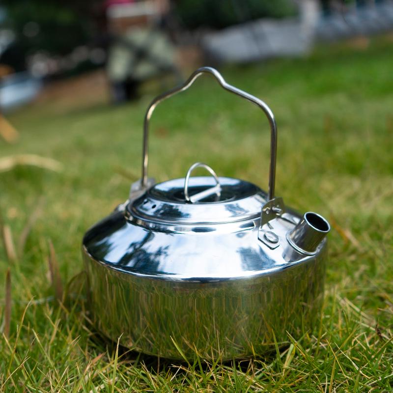 Portable Outdoor Stainless Steel Camping Kettle - Perfect for Hiking, Fishing, Picnics, and Self-Driving Trips