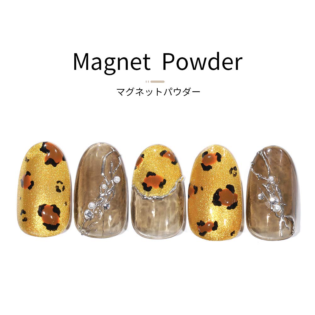Gel Nail Magnetic Powder, Mirror Powder, Magnetic Nails, Mirror Nails, Cat Eye Powder, UVLED Compatible, 3 Colors [SilverGoldRose Gold]