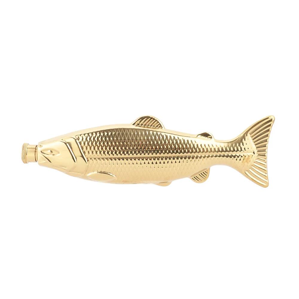 Top Quality 1Pc 140ml Portable Trout-Shaped Wine Flask for Outdoor Camping, 304 Stainless Steel Fish Design Travel Bottle