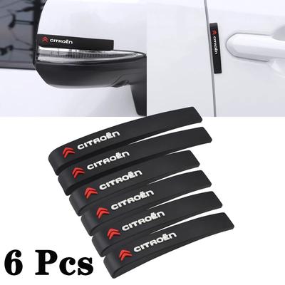 6Pcs Rubber Car Anti-Collision Bumper Strip Guards Protector Stickers For C1 C2 C3 Vts C4 Saxo C4L C5 C6 C8 Xsara
