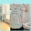 Youthful Girls Nylon Casual Backpack With Waterresistant Design For School Travel And Daily Use