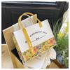 Trendy Contrast Color Morris Ribbon Large-Capacity Commuter Tote Bag