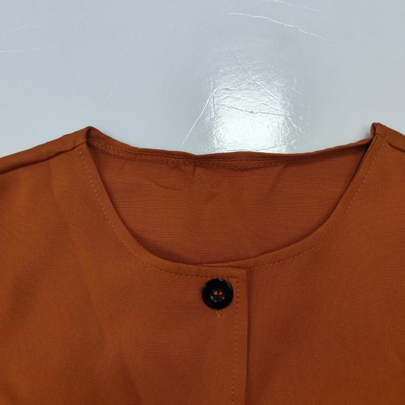 2026 Womens Elegant Solid Color Blouse Midi Skirt Set Casual Office Wear Three-Quarter Sleeve Lightweight Outfit