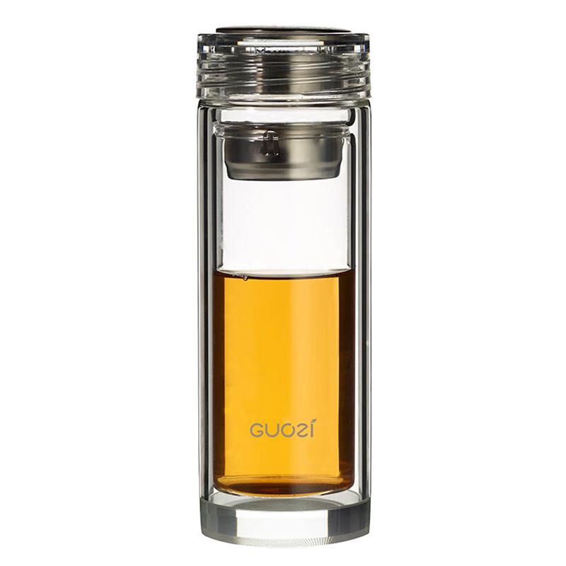 GUOZI Butterfly Anti-slip Double-Layer Glass Insulated Cup