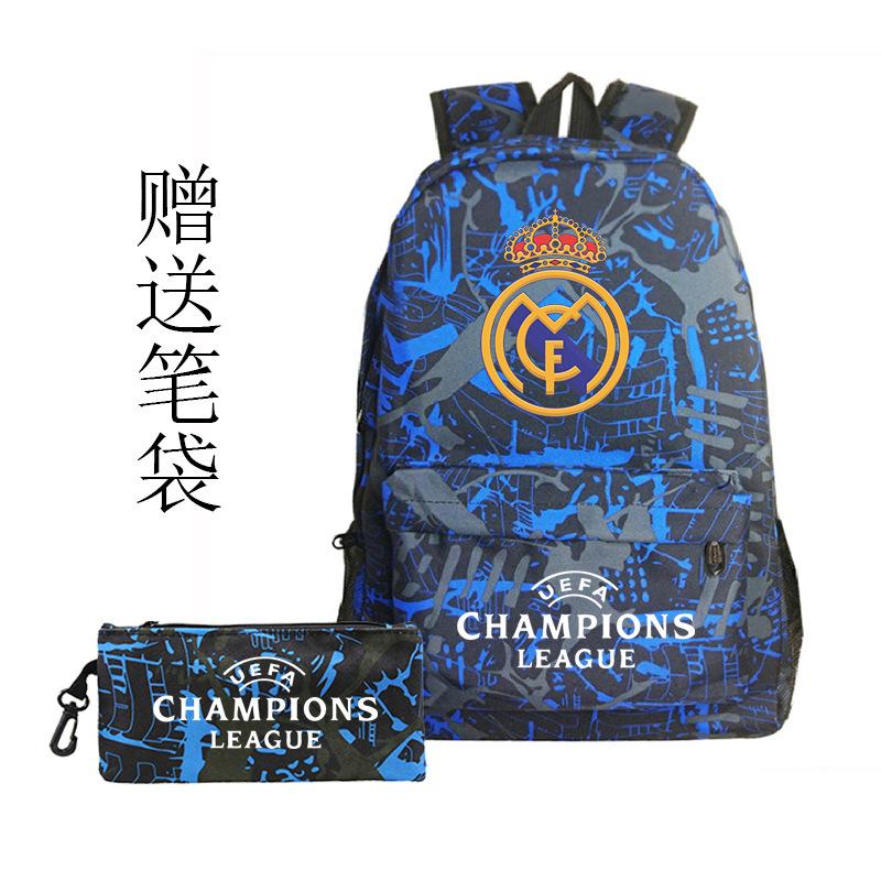 Football Printed Student Backpack Multifunctional Usb Interface Large Capacity Leisure Travel Backpack