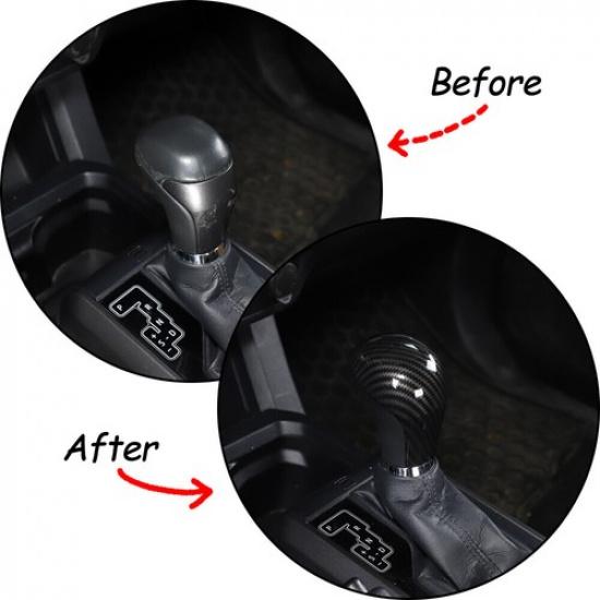 Carbon Fiber Look Gear Shift Knob Cover Trim 1pcs For Toyota Tacoma 2016-